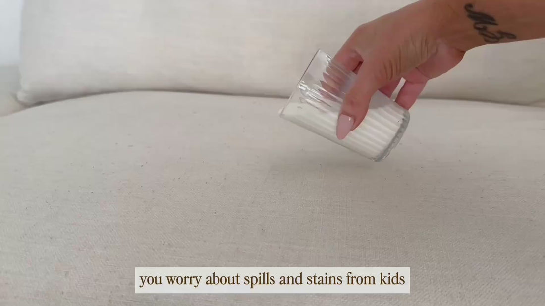 An introduction video of how to use protectME and the spill protection effect it has on fabric. It causes spills to bead instead of soaking in and then about the benefits of protectME. It is non-toxic, won't change the feel of the fabric and shows different customers holding a bottle of protectME. 